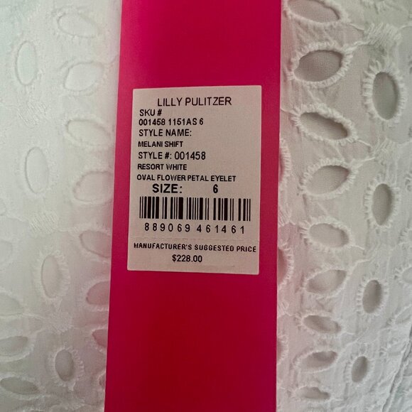 Lilly Pulitzer White Eyelet Melani Shift Dress NWT 6 - Picture 5 of 9